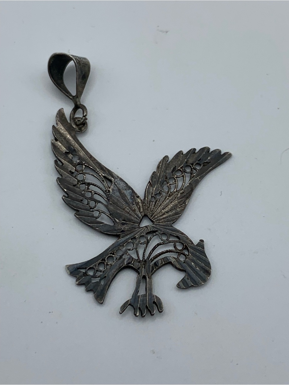 Vintage 925 Sterling Silver Eagle Filigree Pendant Turkey 2.57g - Picture 3 of 7